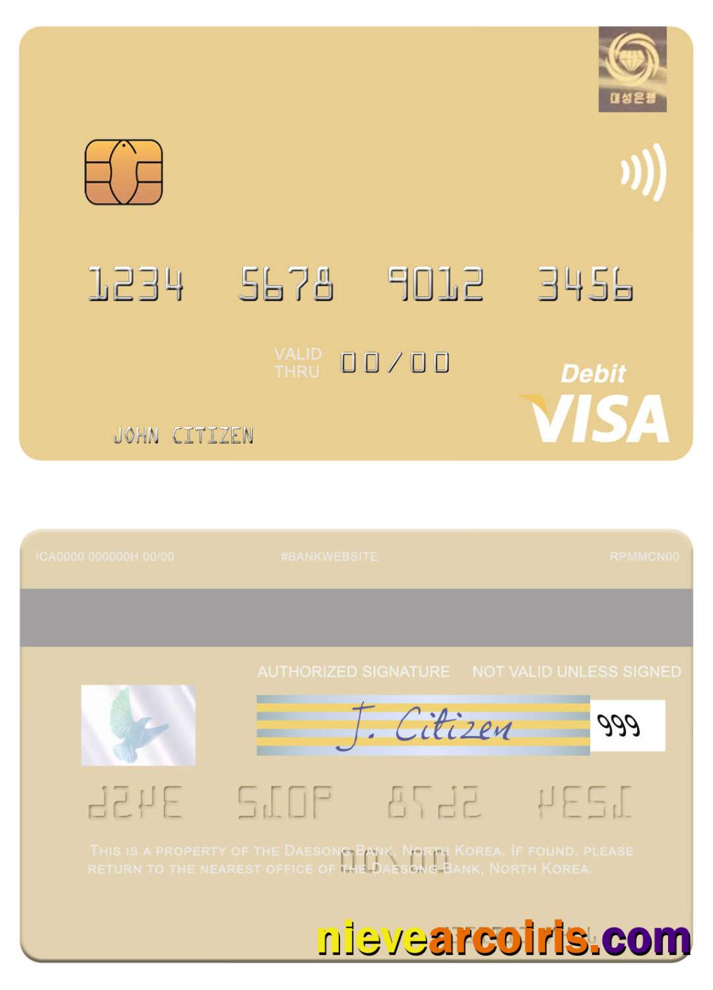 North Korea Daesong Bank visa debit card